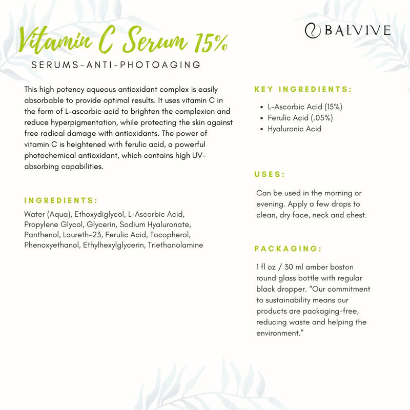 VITAMIN C SERUM  15% L-Ascorbic Acid